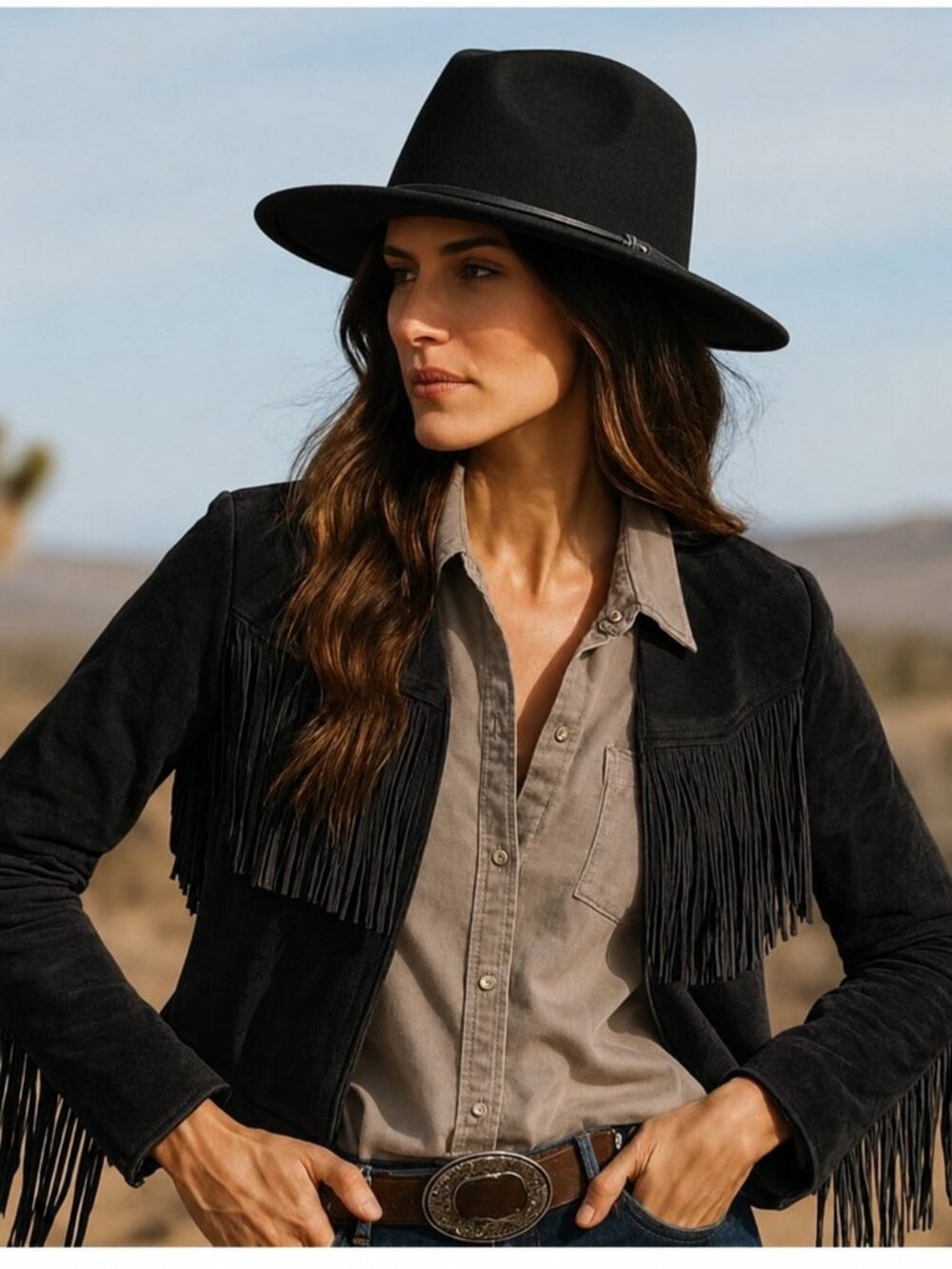 LiteFelt Autumn Black Wool Felt Packable Outback Cowboy Hat USA Unisex